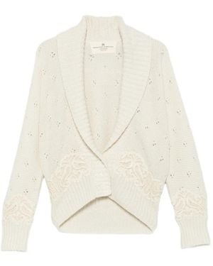 Ermanno Scervino Pointelle-Cardigan Mit Schalkragen - Weiß