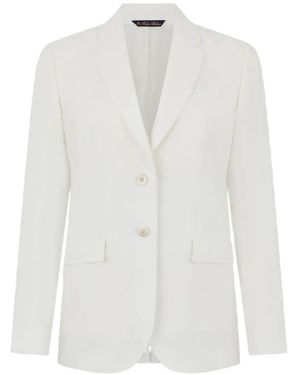 Brooks Brothers Single-Breasted Linen Blazer - White
