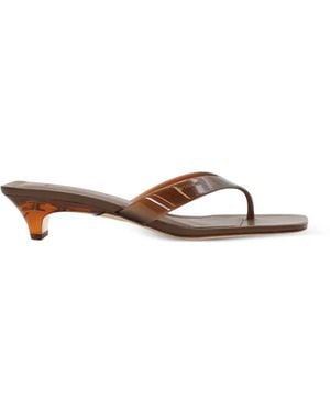 Vince San Juan Jelly Square Toe Heeled Sandals - Brown