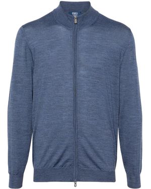 Fedeli Virgin-Wool Cardigan - Blue
