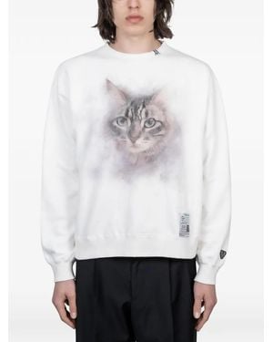 Maison Mihara Yasuhiro Cat-print sweatshirt - Blanco