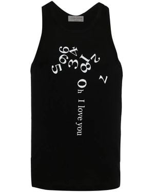 Yohji Yamamoto Tanktop Mit Nummern-Print - Schwarz