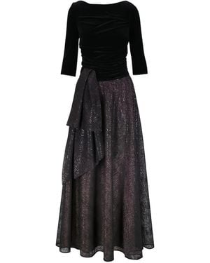 Talbot Runhof Ruched-Detail Two-Toned Dress - Black
