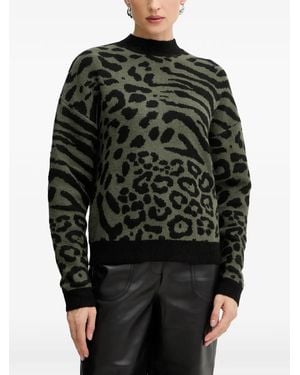 Morgan Pullover Mit Animal-Print - Schwarz