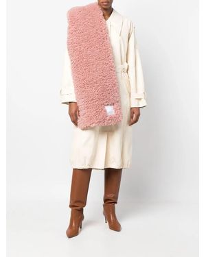 ROKH Faux-Fur Logo-Patch Scarf - Pink