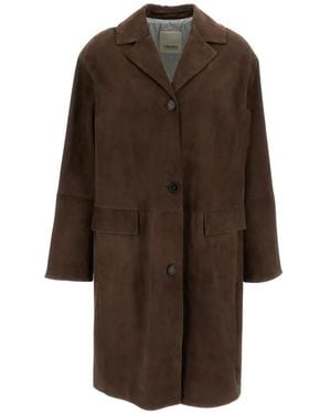 Max Mara Ortensia Suede Coat - Brown