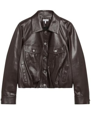 Loewe Flap-Pocket Leather Jacket - Brown