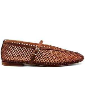 Chantal Perforierte Ballerinas mit Strass - Braun