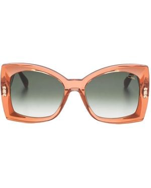 Cazal Geometric-Frame Sunglasses - Brown
