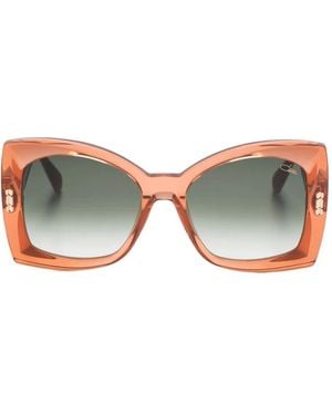 Cazal Geometric-Frame Sunglasses - Brown