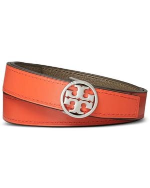 Tory Burch Reversible Logo-Plaque Belt - Red