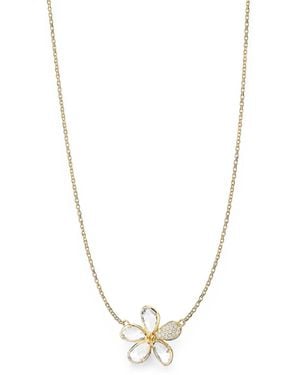 Monica Rich Kosann Love Diamond And Mother-Of-Pearl Flower Necklace - Metallic