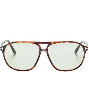 Tom Ford Bruce Tortoiseshell Pilot-Frame Sunglasses - Brown