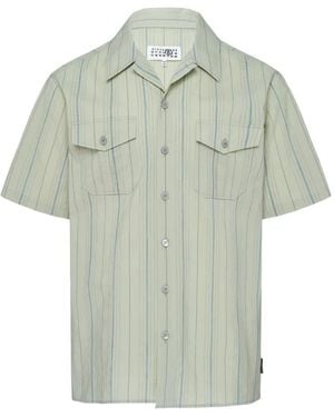 MM6 by Maison Margiela Striped-Print Short-Sleeve Shirt - Green