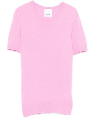 Allude Short-Sleeve Top - Pink