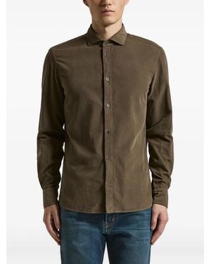 Peserico Buttoned Corduroy Shirt - Brown