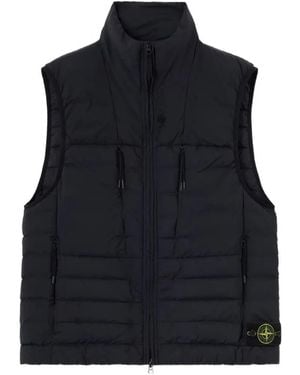 Stone Island Quilted Logo-Patch Gilet - Black