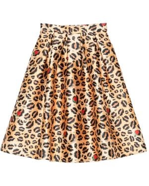 ALESSANDRO ENRIQUEZ Falda Midi Con Animal Print - Neutro