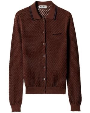 Miu Miu Cotton Cardigan - Brown