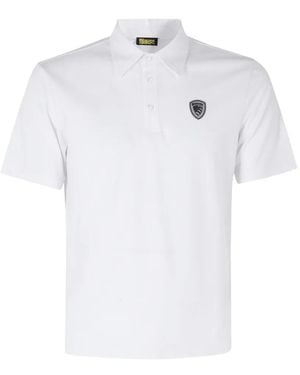 Blauer Kemp Logo-Patch Polo Shirt - White
