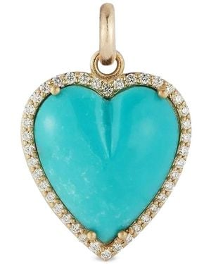 Storrow Jewelry Breloque Cœur Alana Grand Format Sertie De Et De Diamants - Blue