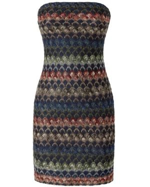 Missoni Bustier Mini Dress With Lace Motif - Black