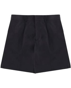 Emporio Armani Belt-Loops Pleated Shorts - Blue