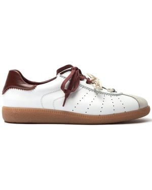 SCAROSSO Double-Shoe Lace Sneakers - Brown