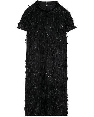 Luisa Cerano Beaded Shift Dress - Black