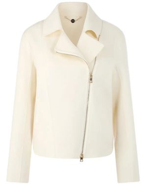 Marc Cain Veste De Moto À Fermeture Zippée Asymétrique - White