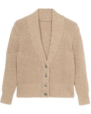 Fortela Open Knit Button Cardigan - Natural