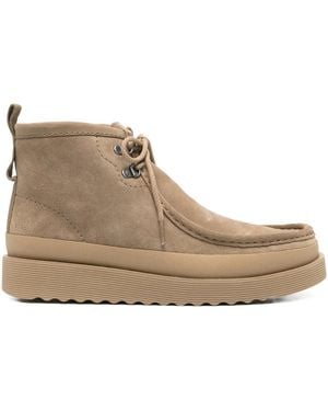 Clarks Wallabee Lace-Up Leather Boots - Brown