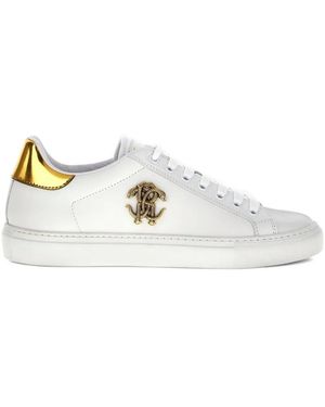 Roberto Cavalli Mirror Snake Trainers - White