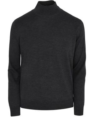 Luciano Barbera High-Neck Fine-Knit Jumper - Black