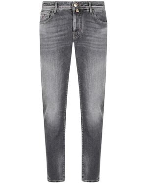 Jacob Cohen Nick Washed-Effect Logo-Patch Jeans - Gray