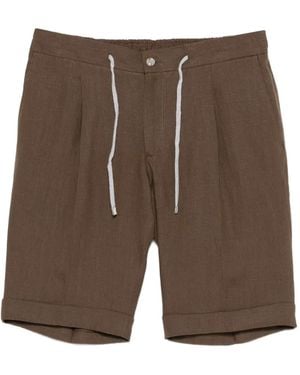 Arte' Drawstring pleated shorts - Braun