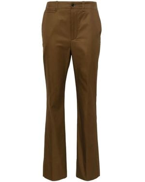 Saint Laurent Straight-Leg Cotton Trousers - Brown