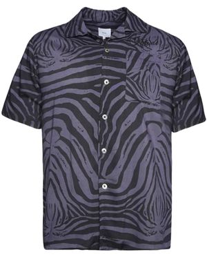 Rhude Zebra-Print Short-Sleeve Shirt - Blue