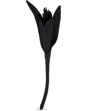 Erdem Broche Met Bloemenprint - Zwart