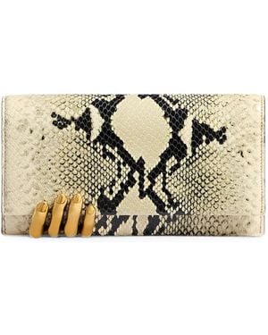 KHAITE Python-Embossed Sculpted Clutch Bag - Metallic