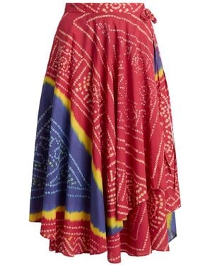 Polo Ralph Lauren Printed Side-Tie Midi Skirt - Red