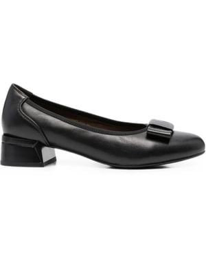 Linda Baumann Bow-Detail Block-Heel Court Shoes - Black