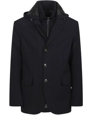 Montecore Hooded Single-Breasted Jacket - Black