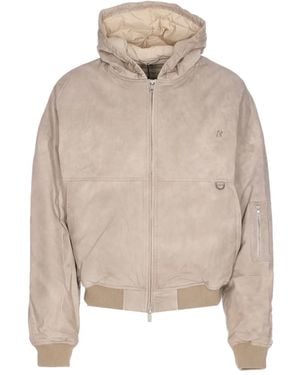 Represent Hooded Bomber Jacket - Natural