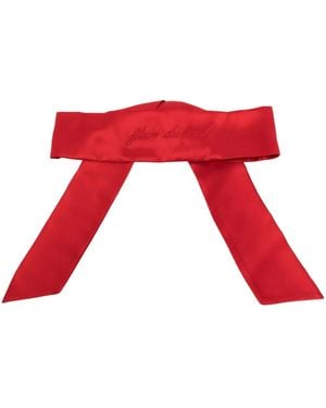 Fleur du Mal Satin-Finish Silk Blindfold - Red