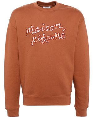 Maison Kitsuné Handwriting Gingham Sweatshirt - Orange