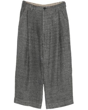 Ziggy Chen Pleated Wide-Leg Pants - Grey