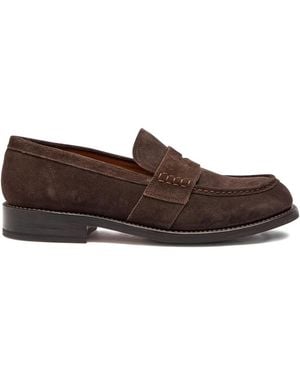 Grenson Mocassins En Daim À Détails De Brides - Marron
