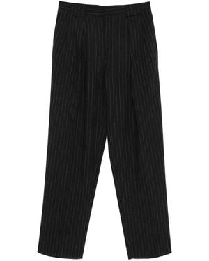 Paura Noge Pinstripe-Pattern Trousers - Black