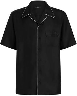 Dolce & Gabbana Hawaii Silk Twill Shirt - Black